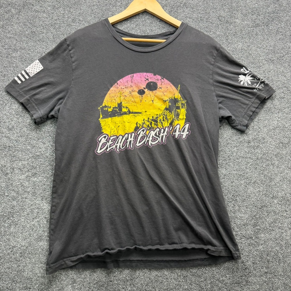 Grunt Style T-Shirt Mens Sze XL Gray Short Sleeve Beach Bash‎ 44 USA Graphic Tee